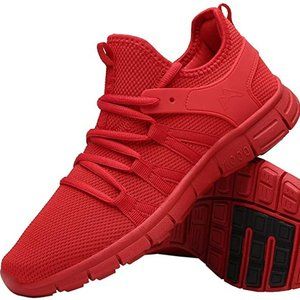 Inzcou Air Knitted Sneakers All Red EU44